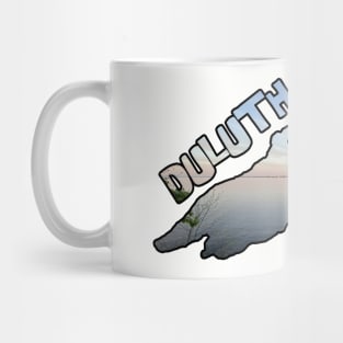 Lake Superior Outline (Aerial Lift Bridge & Duluth's Lakewalk) Mug